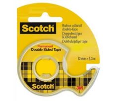 Lepicí páska oboustranná SCOTCH 12 mm x 6,3 m čirá s odvíječem