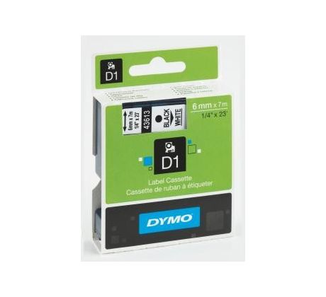 Páska DYMO D1 6mm/7m černá na bílé