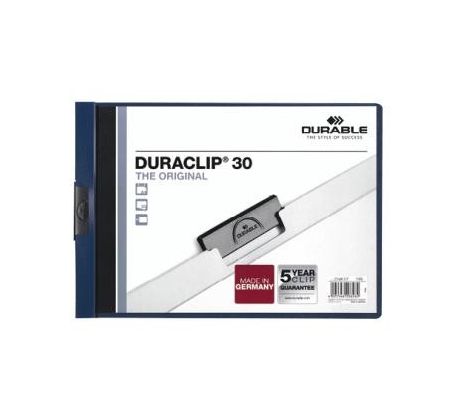 Desky DURACLIP A4/30 na šířku tm. modré