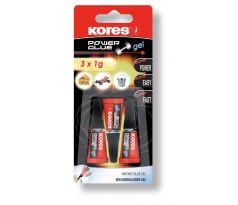 Lepidlo vteřinové Kores Power Glue gel 3 x 1 g