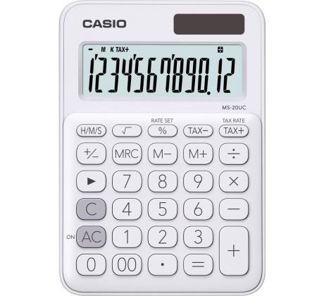 Kalkulačka Casio MS 20 UC/WE stolní / 12 míst bílá
