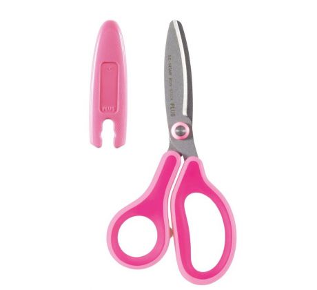 Nůžky dětské PLUS s krytem 14,5 cm růžové