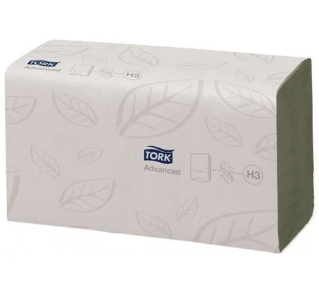Ručník ZZ TORK Singlefold, 2-vrstvý, 250 útržků / 15 balení, 2-vrstvý zelený, recykl, 24,8 x 23 cm