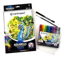 Sada 9383 Aquarelle se štětcem a papíry