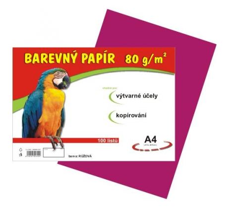 Papír náčrtkový A4 80g / 100l růžový