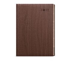 Diář týdenní Oskar krémový papír Wood A5 hnědý